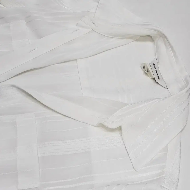 [BUNJANG] Club Monaco White Striped Shirt / 클럽모나코 화이트 스트라이프 셔츠