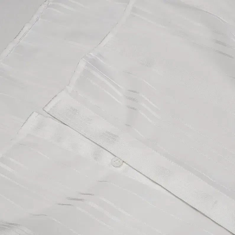 [BUNJANG] Club Monaco White Striped Shirt / 클럽모나코 화이트 스트라이프 셔츠