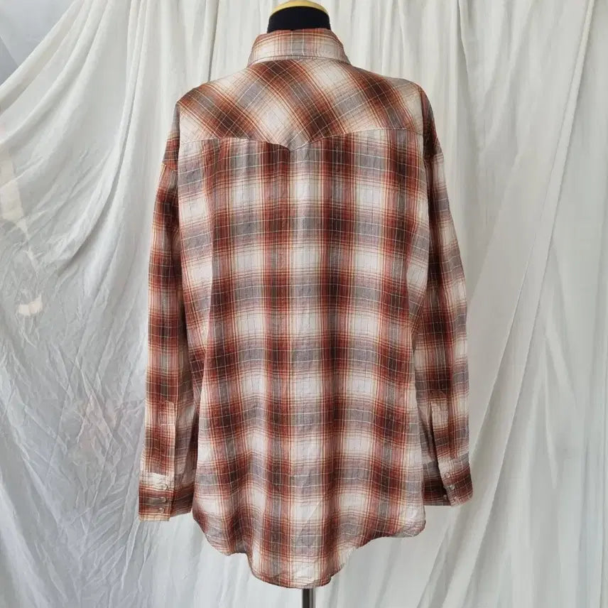 [SOLD OUT] Authentic Western 옴브레 체크 셔츠 (XL,상태양호)
