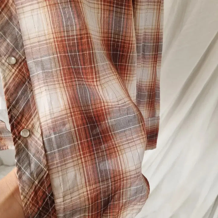 [SOLD OUT] Authentic Western 옴브레 체크 셔츠 (XL,상태양호)