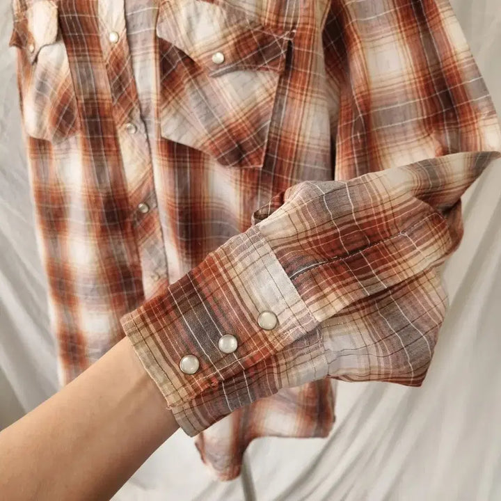 [SOLD OUT] Authentic Western 옴브레 체크 셔츠 (XL,상태양호)