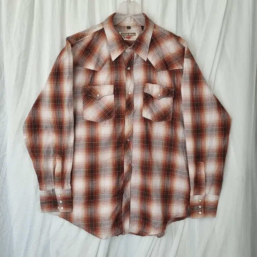 [SOLD OUT] Authentic Western 옴브레 체크 셔츠 (XL,상태양호)
