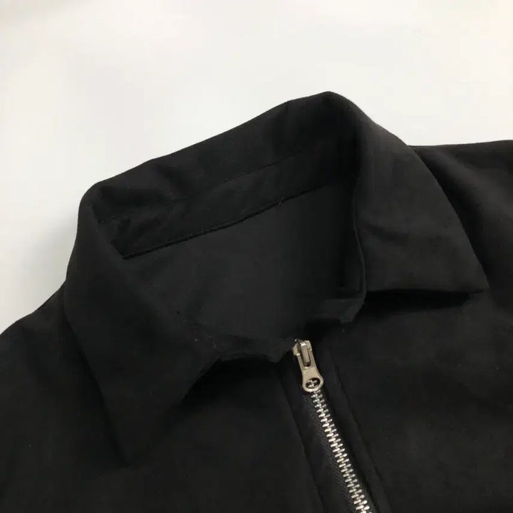 [BUNJANG] Black Crop Zip-Up Jacket / 블랙 크롭 기장 집업 자켓