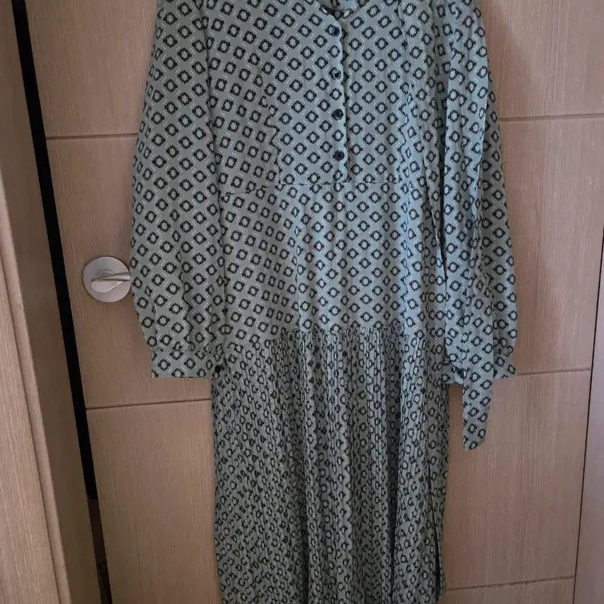 [BUNJANG] Mint Pattern Long Dress / 민트 패턴 롱 원피스