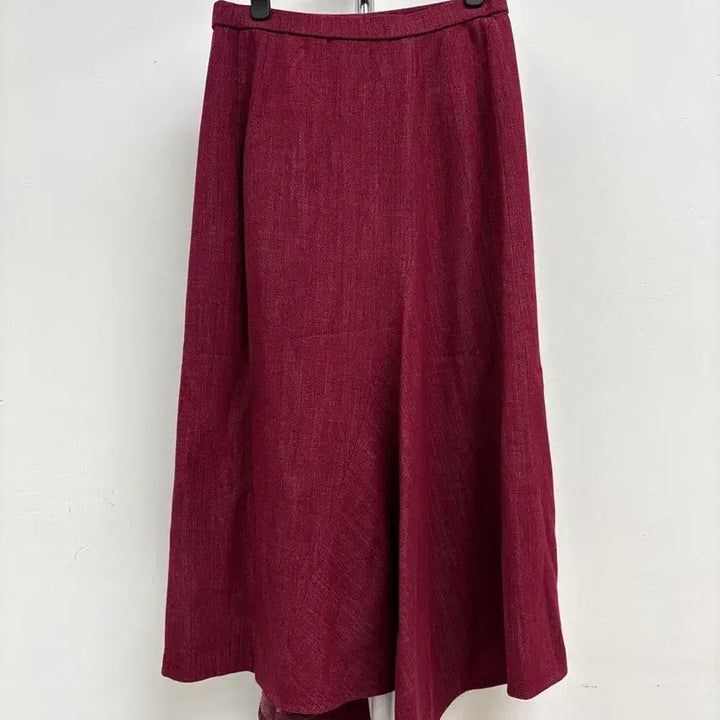 [BUNJANG] Seninon Burgundy Silk Blend Long Skirt / 일본빈티지 버건디 롱스커트 실크 치마