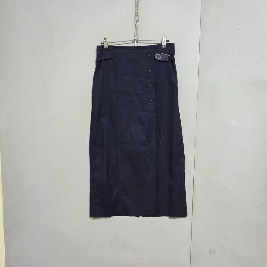 [BUNJANG] Deuel Navy Linen Blend Long Skirt / 듀엘 린넨함유 네이비 롱스커트 55  n4708