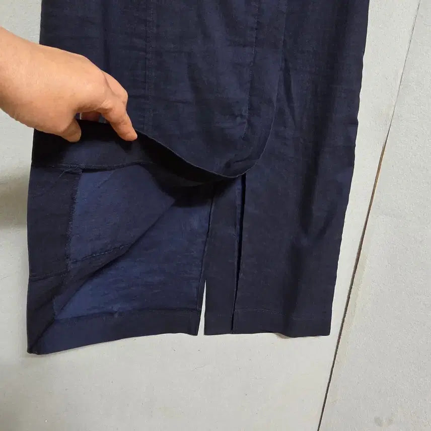 [BUNJANG] Deuel Navy Linen Blend Long Skirt / 듀엘 린넨함유 네이비 롱스커트 55  n4708