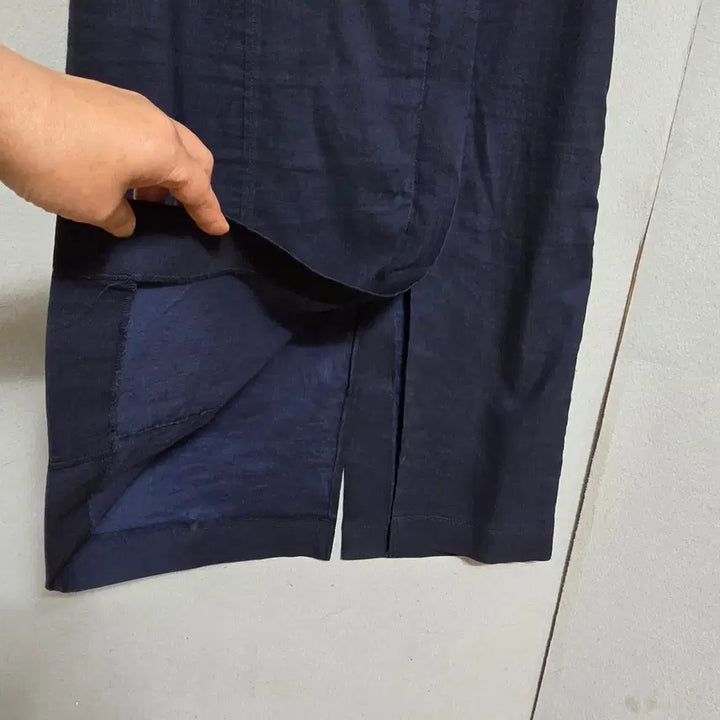 [BUNJANG] Deuel Navy Linen Blend Long Skirt / 듀엘 린넨함유 네이비 롱스커트 55  n4708