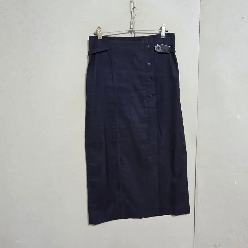 [BUNJANG] Deuel Navy Linen Blend Long Skirt / 듀엘 린넨함유 네이비 롱스커트 55  n4708