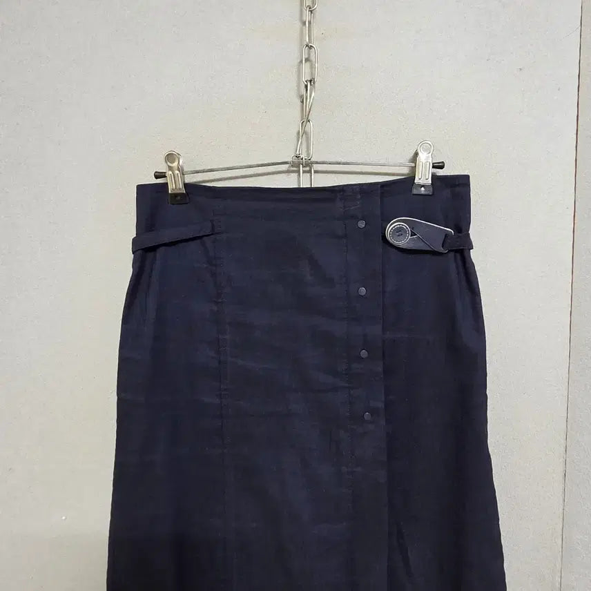 [BUNJANG] Deuel Navy Linen Blend Long Skirt / 듀엘 린넨함유 네이비 롱스커트 55  n4708