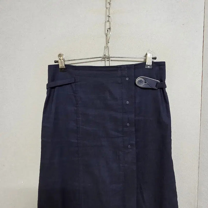 [BUNJANG] Deuel Navy Linen Blend Long Skirt / 듀엘 린넨함유 네이비 롱스커트 55  n4708