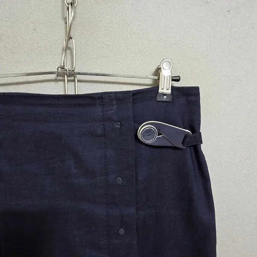 [BUNJANG] Deuel Navy Linen Blend Long Skirt / 듀엘 린넨함유 네이비 롱스커트 55  n4708