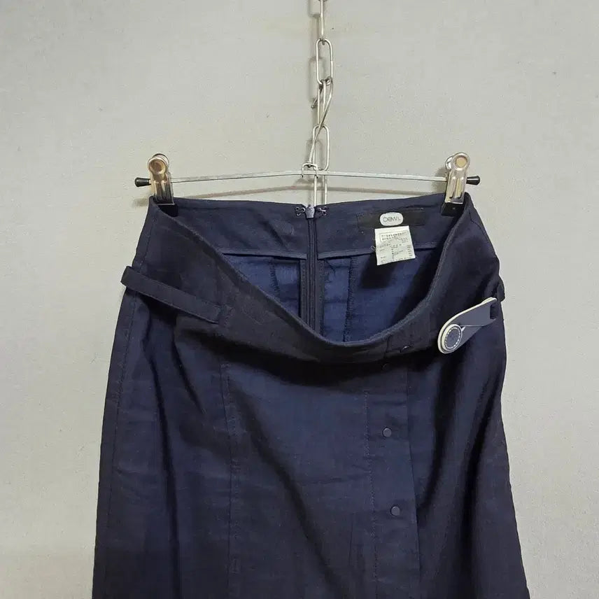 [BUNJANG] Deuel Navy Linen Blend Long Skirt / 듀엘 린넨함유 네이비 롱스커트 55  n4708
