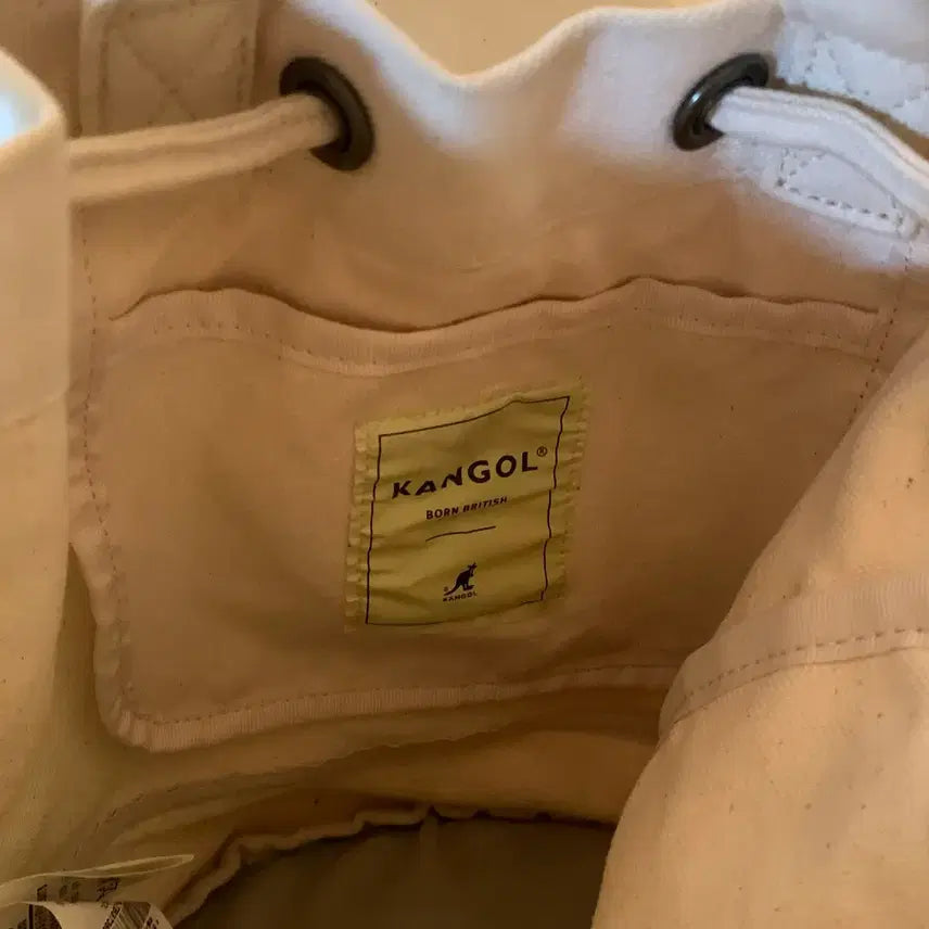 [BUNJANG] Kangol Canvas Bucket Bag Ivory / 캉골 캔버스 복조리백 아이보리