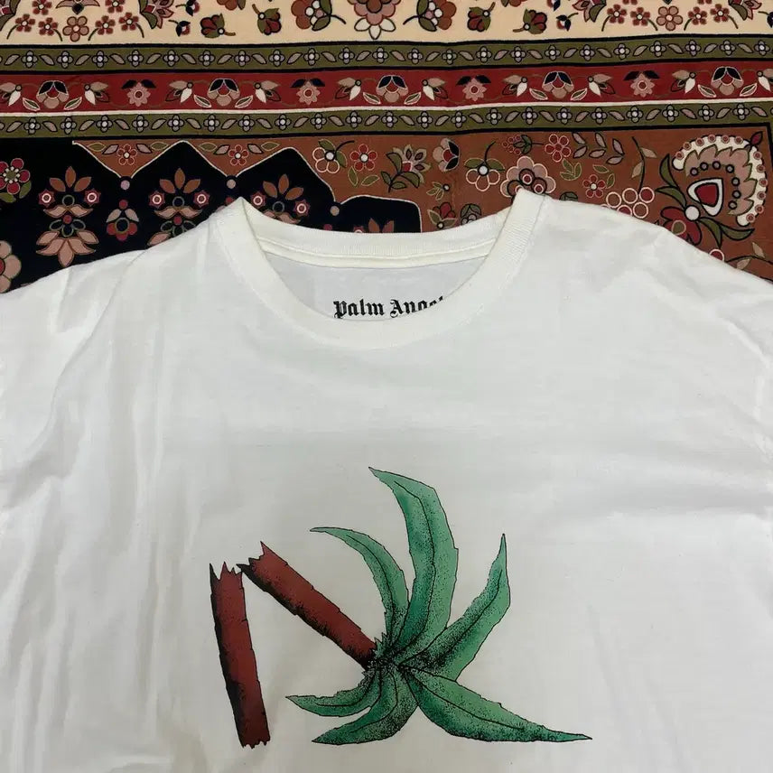[BUNJANG] Palm Angels Broken Palm Big Logo T-shirt / 팜엔젤스 브로큰 팜 빅로고 반팔티 L/100