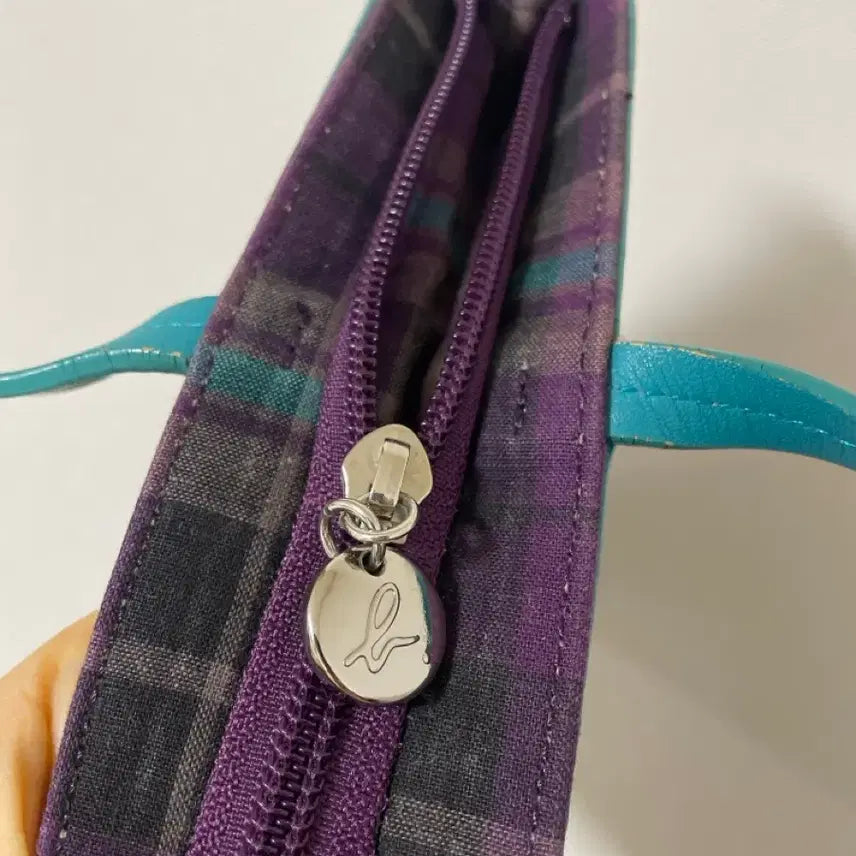[BUNJANG] Agnès b. Voyage Leather Check Tote Bag / 명품 아네스베 소가죽 체크 천가방(제안x)