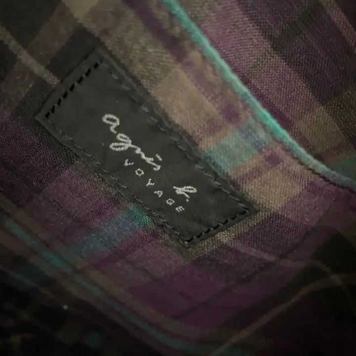 [BUNJANG] Agnès b. Voyage Leather Check Tote Bag / 명품 아네스베 소가죽 체크 천가방(제안x)