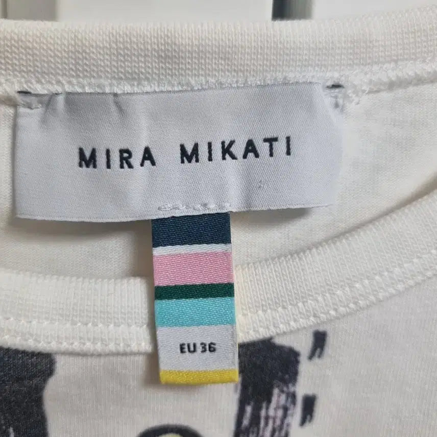 [BUNJANG] Mira Mikati White Printed T-shirt / 미라미카티 화이트 프린팅 반팔 티셔츠 면티 스몰 36 mira mikat