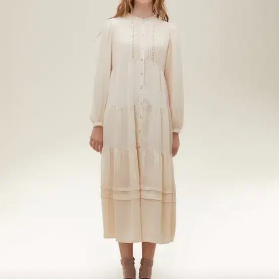 [SOLD OUT] 써스데이아일랜드 셔링 요루 맥시 원피스