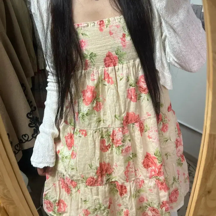 [SOLD OUT] 모리걸 플라워 끈원피스