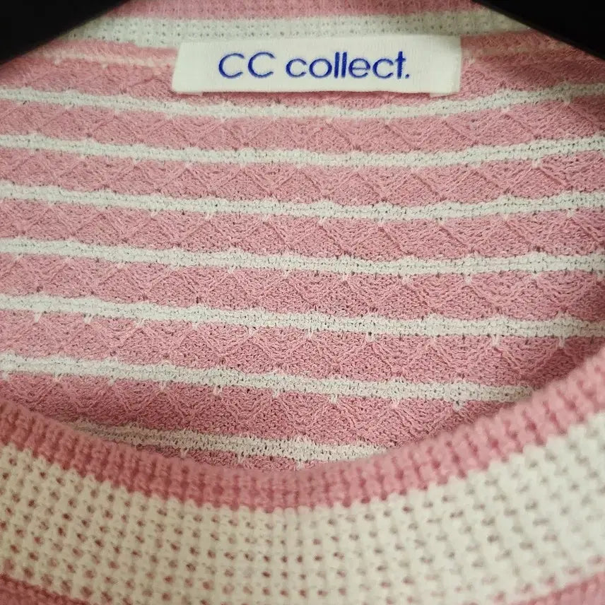 [SOLD OUT] CC collect 핑크 스트라이프 반팔 니트