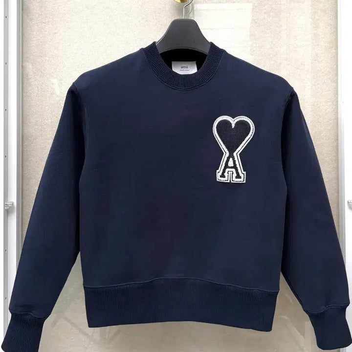 [BUNJANG] Ami Big Heart Sweatshirt Navy XXS / 아미 빅하트 맨투맨 네이비 XXS