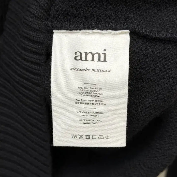 [BUNJANG] Ami Virgin Wool Big Heart Intarsia Knit Sweater Black S / 아미 버진울 빅하트 인타르시아 니트 블랙 S