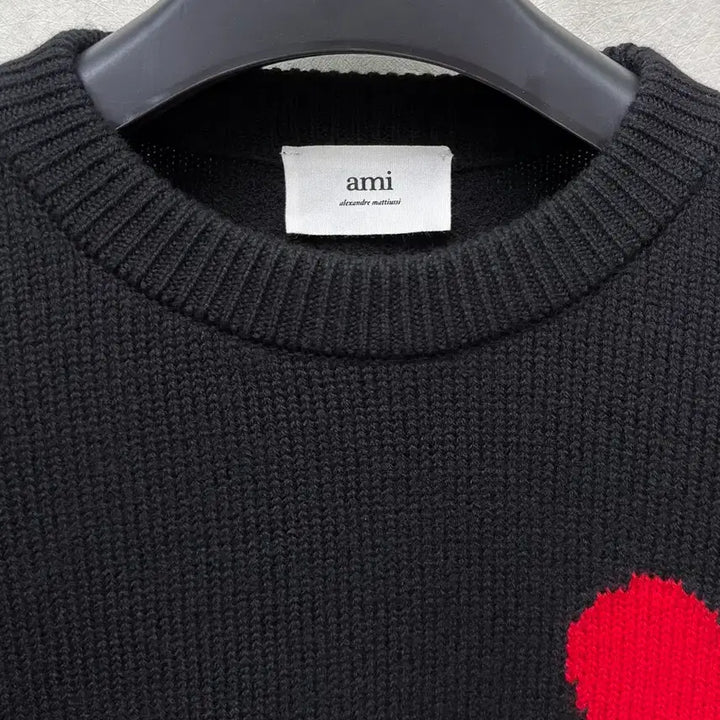[BUNJANG] Ami Virgin Wool Big Heart Intarsia Knit Sweater Black S / 아미 버진울 빅하트 인타르시아 니트 블랙 S