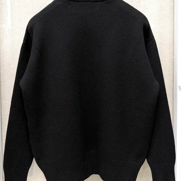 [BUNJANG] Ami Virgin Wool Big Heart Intarsia Knit Sweater Black S / 아미 버진울 빅하트 인타르시아 니트 블랙 S