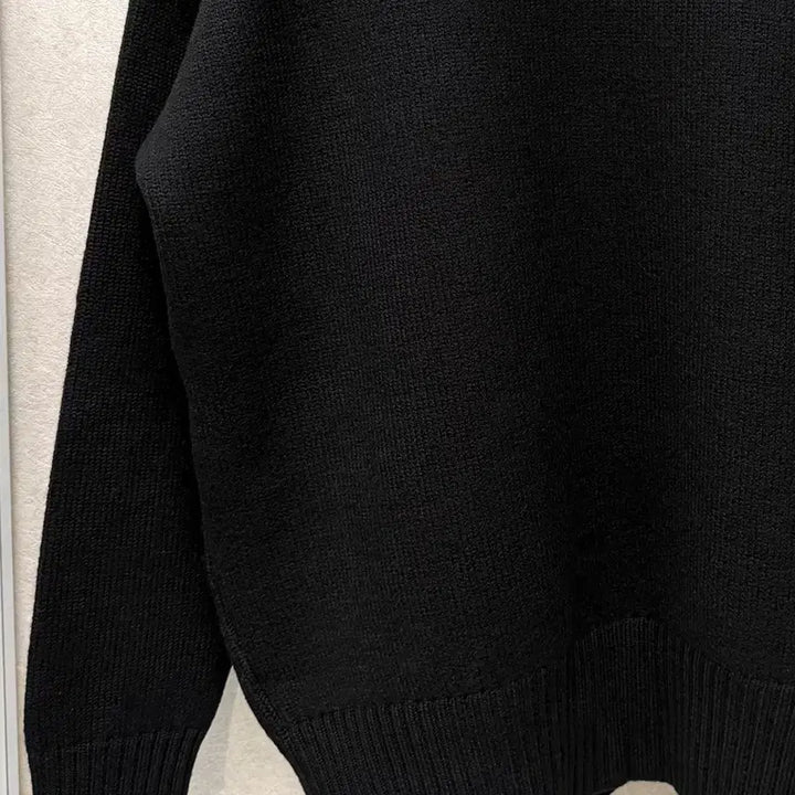 [BUNJANG] Ami Virgin Wool Big Heart Intarsia Knit Sweater Black S / 아미 버진울 빅하트 인타르시아 니트 블랙 S