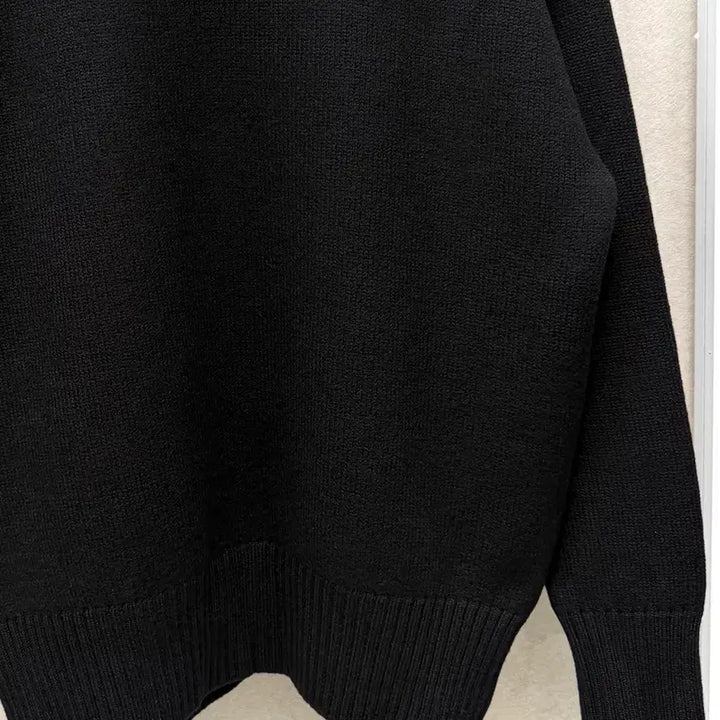 [BUNJANG] Ami Virgin Wool Big Heart Intarsia Knit Sweater Black S / 아미 버진울 빅하트 인타르시아 니트 블랙 S