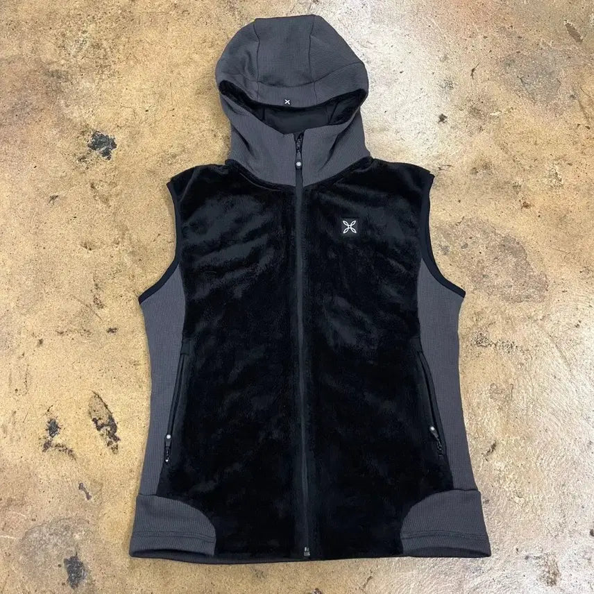 [BUNJANG] Montura Black Velvet Hooded Vest / [정품/M] 몬츄라 블랙 벨벳 후드 조끼