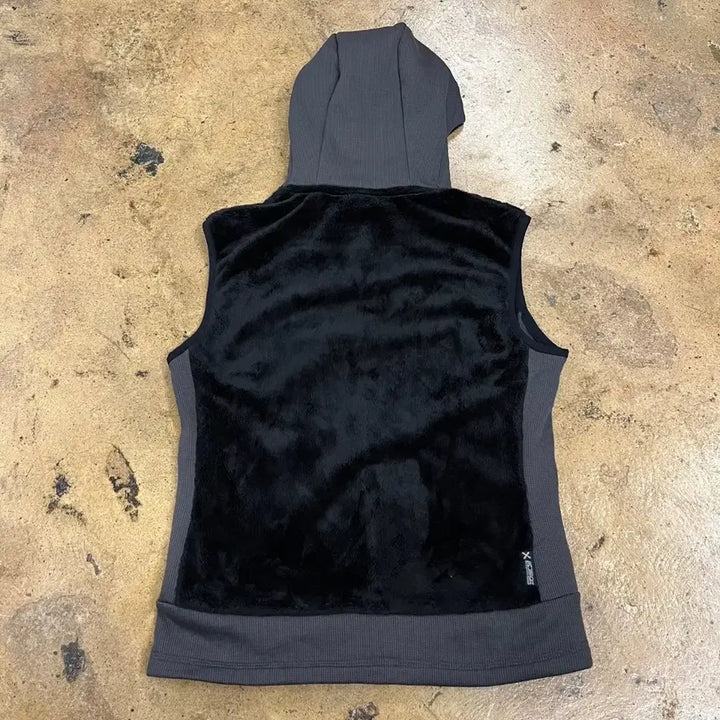 [BUNJANG] Montura Black Velvet Hooded Vest / [정품/M] 몬츄라 블랙 벨벳 후드 조끼