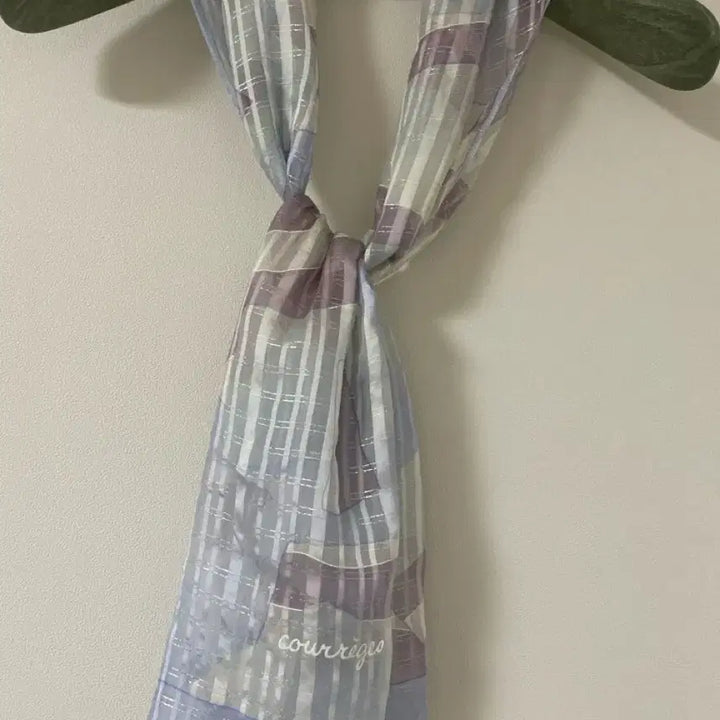 [BUNJANG] Courrèges Silk Scarf / 정품)꾸레쥬 실크100 은사반짝이 스카프