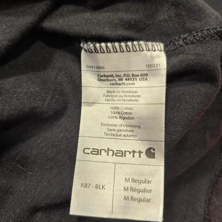 [BUNJANG] Carhartt K87 Black Pocket T-shirt / 칼하트 K87 블랙 포켓 반팔티 M(95)