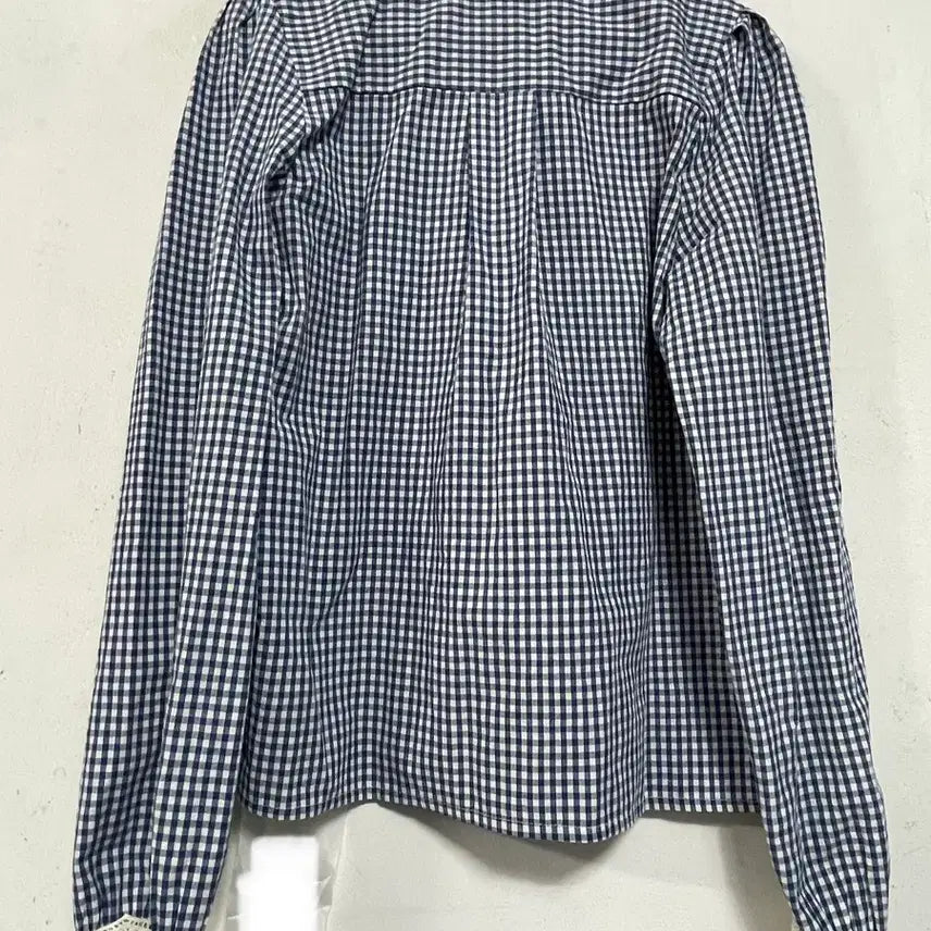 [BUNJANG] N6170 Lace-Trim Check Blouse / 특가새)N6170 레이스배색 체크 블라우스.퍼프
