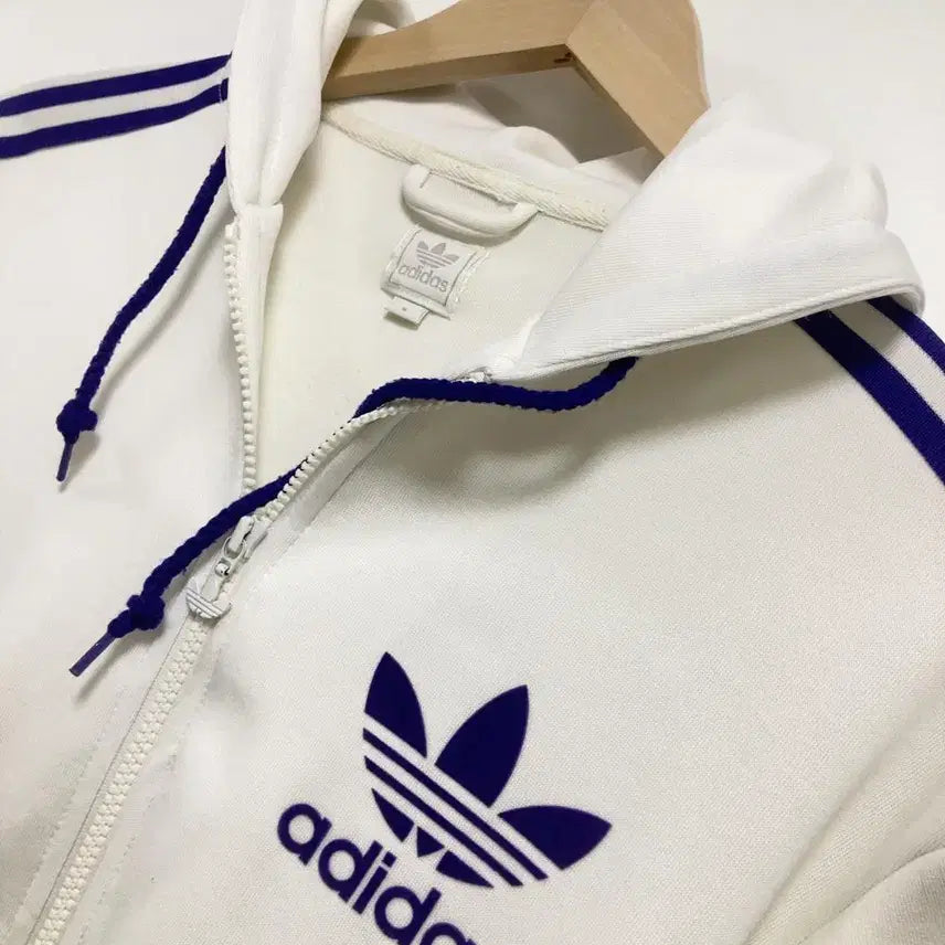 [SOLD OUT] 아디다스 화이트 퍼플 후드 집업 빈티지 자켓 트랙탑