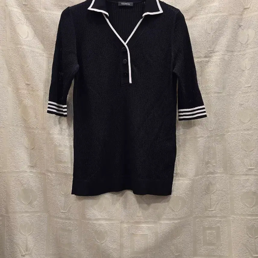 [BUNJANG] Valencia Knit Collar T-shirt / 새상품) 발렌시아 니트 카라티 반팔티 S(55)