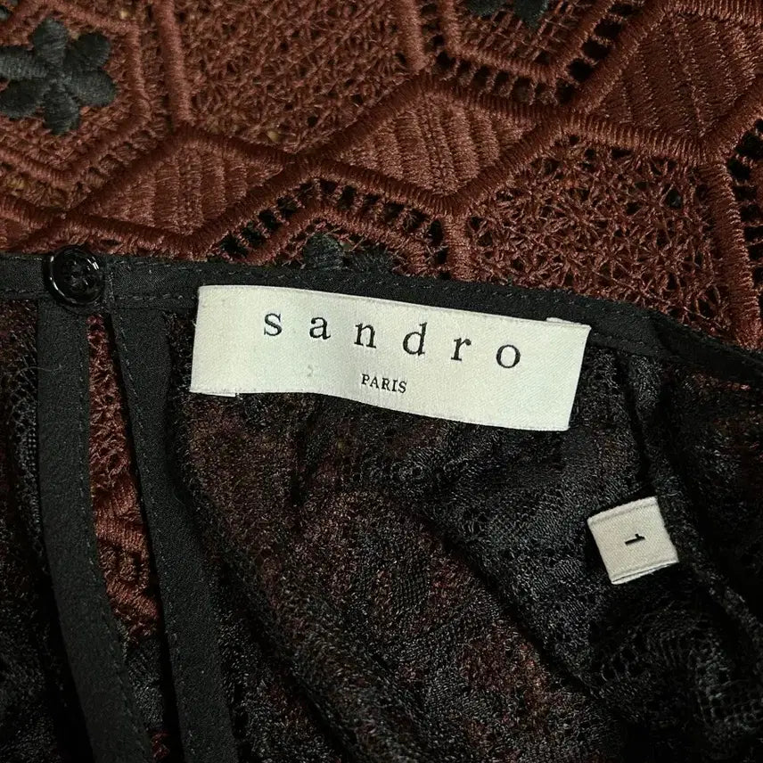[BUNJANG] Sandro Lace Sheer Blouse / 산드로 레이스 시어 블라우스