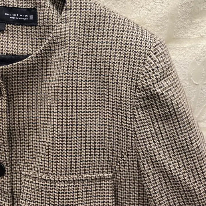 [BUNJANG] ZARA Checkered Crop Jacket / 자라 ZARA 체크 크롭 자켓 S