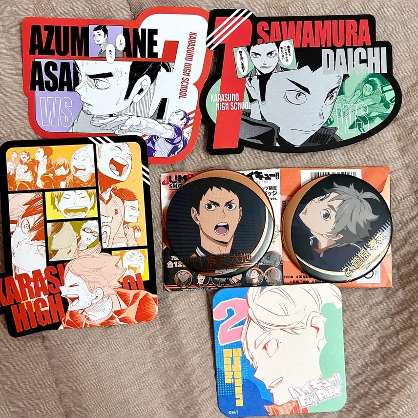 [BUNJANG] Haikyuu! Daichi &amp; Suga Can Badge Set / 하이큐 명장면 캔뱃지 카라스노 다이치 스가 세트