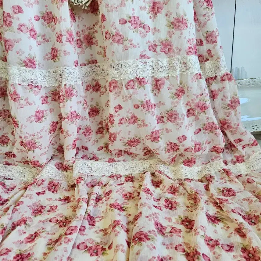 [BUNJANG] H.C.M.II Floral Lace Long Dress / 쉐비플라워 레이스 롱 원피스