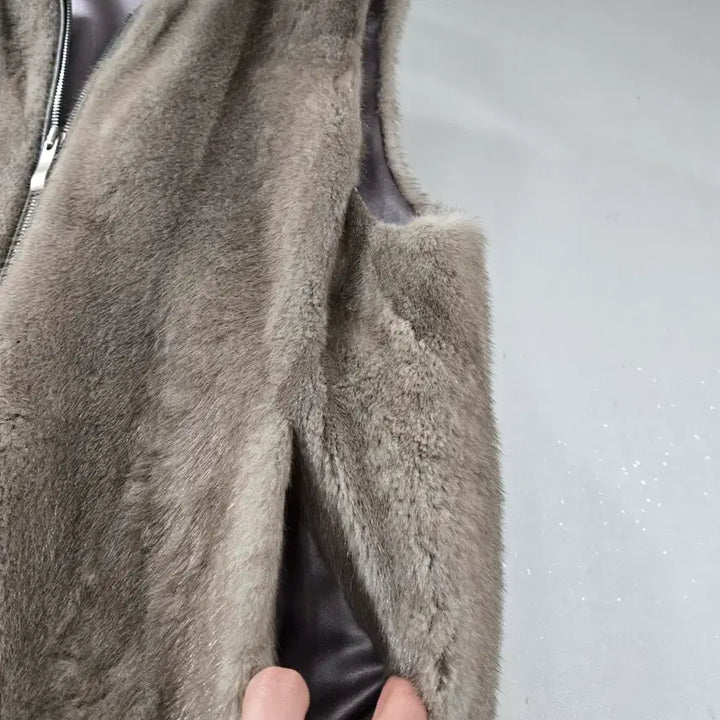 [BUNJANG] Euro Mofi Female Mink Leather Vest / 유로모피) 휘메일 밍크 양가죽 조끼