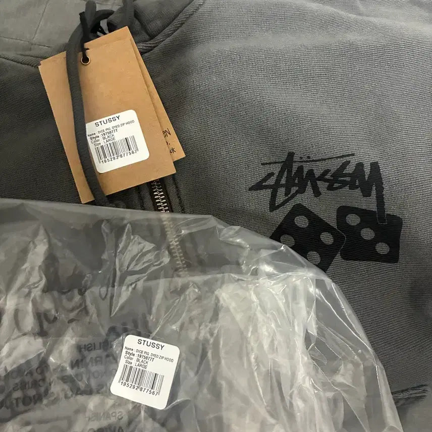 [BUNJANG] Stussy Pigment Dyed Dice Hoodie Zip-Up / [L] 새상품 스투시 피그먼트 다이드 다이스 후드집업