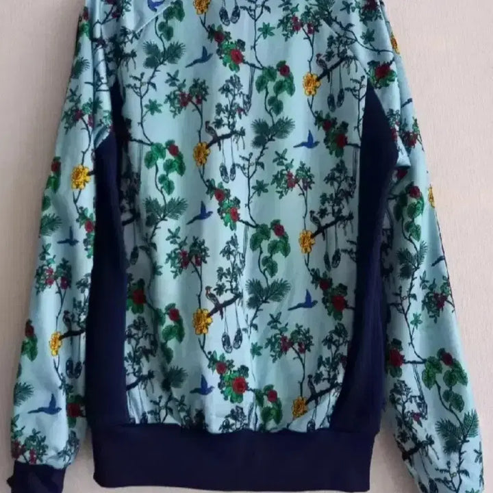 [BUNJANG] Adidas Floral Sky Blue Track Top Jersey Jacket XS / 아디다스 희귀 플라워 스카이블루 트랙탑 저지 져지집업 85/XS