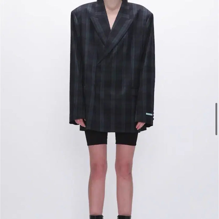 [BUNJANG] InstantFunk Hidden Double Check Blazer Navy / 인스턴트펑크 히든 더블 체크 블레이저 네이비