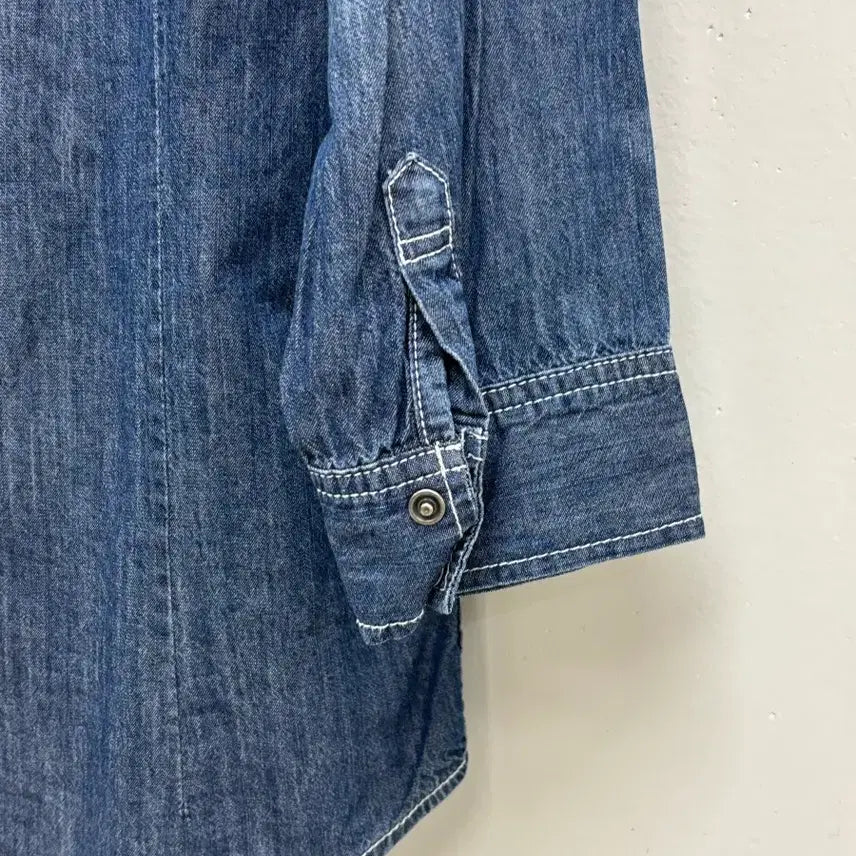 [BUNJANG] JUNGLE STORM Vintage Denim Western Shirt / 일본빈티지 중청 진청 데님 웨스턴 셔츠