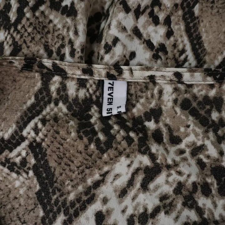 [BUNJANG] 758 Snake Print Wrap Dress / 세븐파이브에잇 여성 스네이크 뒷밴딩 랩 원피스 free