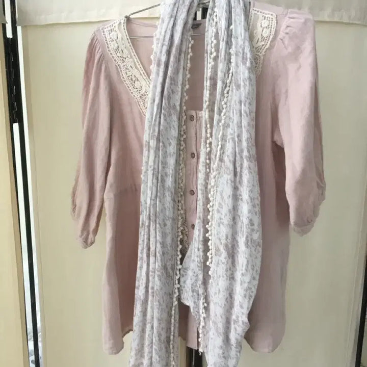 [BUNJANG] Vintage Mori Lace Blouse / 일본빈티지 핑크 모리 레이스 블라우스