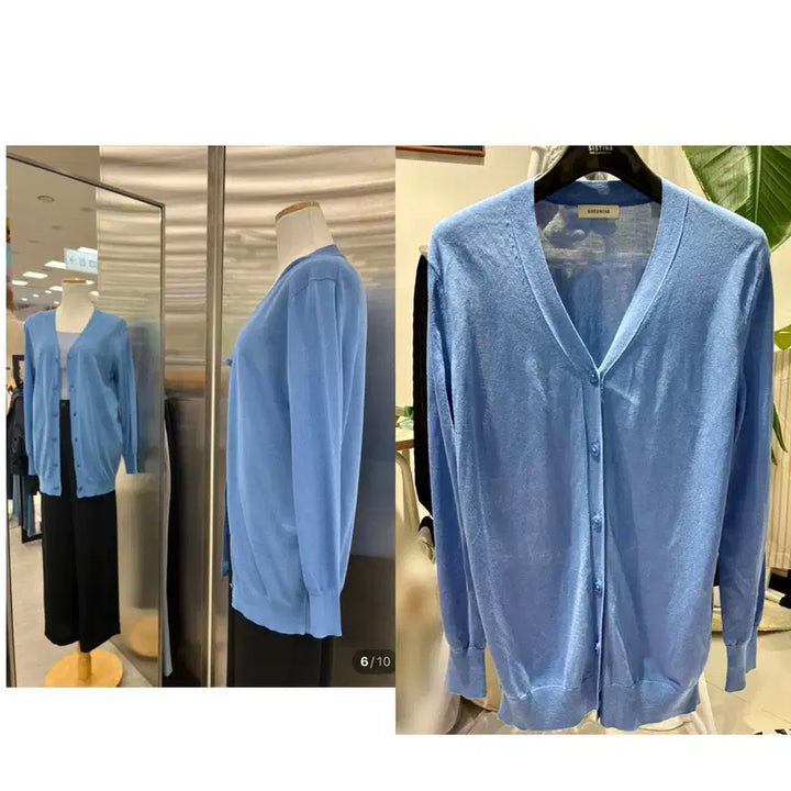 [SOLD OUT] (새상품) 쉬즈미스 여름 기본 가디건(블루)